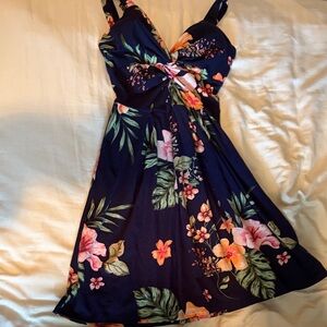 Planet Gold Navy Floral Mini Dress